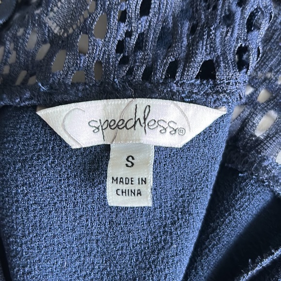 Speechless Blue Crochet Design Dress - Picture 4 of 4